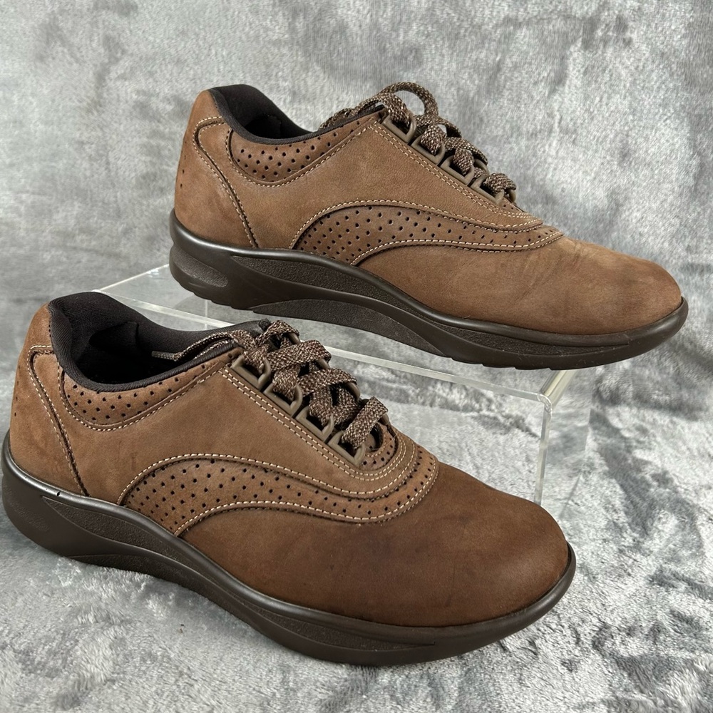 SAS Walk Easy Shoes Womens 5 M‎ Chocolate Brown Walking Sneakers Lace Up Comfort
